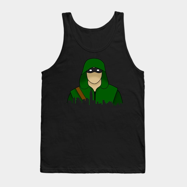 The Green Arrow with city skyline Tank Top by Ori